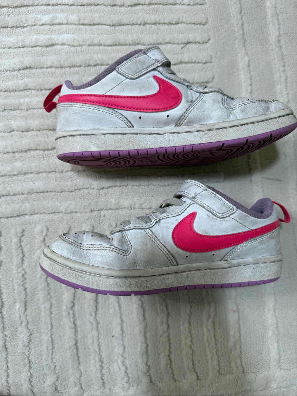 Nike Girls Court Borough Low White Pink Purple Sneakers Size 1